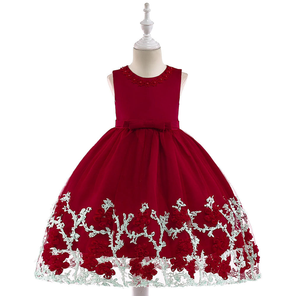 Apple Red Flower Girl Dresses