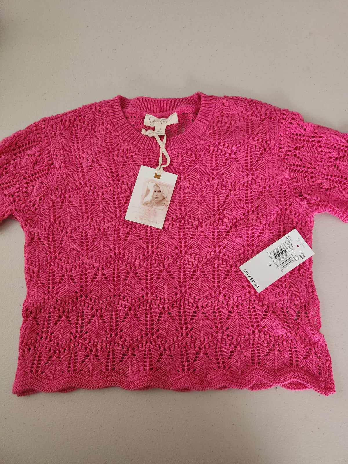 Erica-Pink Knit Pant Set (Size 6X) Matching Set