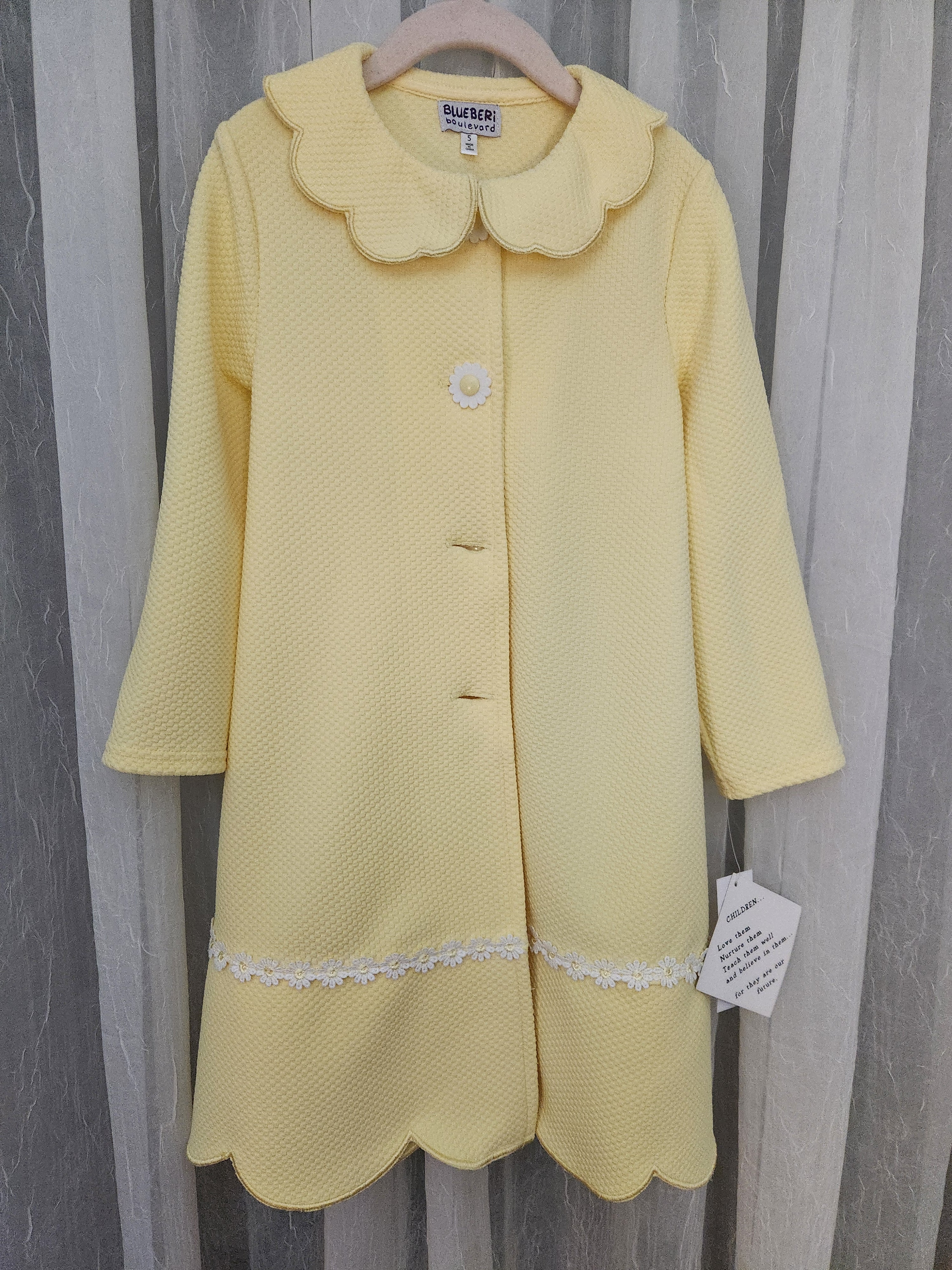 Blueberi Boulevard Stunning Daisy Yellow/White Dress&Coat Ensemble, Size 5, NWT