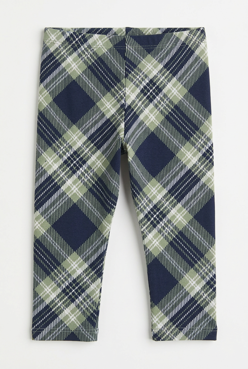 Janelle 2-Baby Olive Peplum Top/Navy Plaid Legging Set, Size 12 months