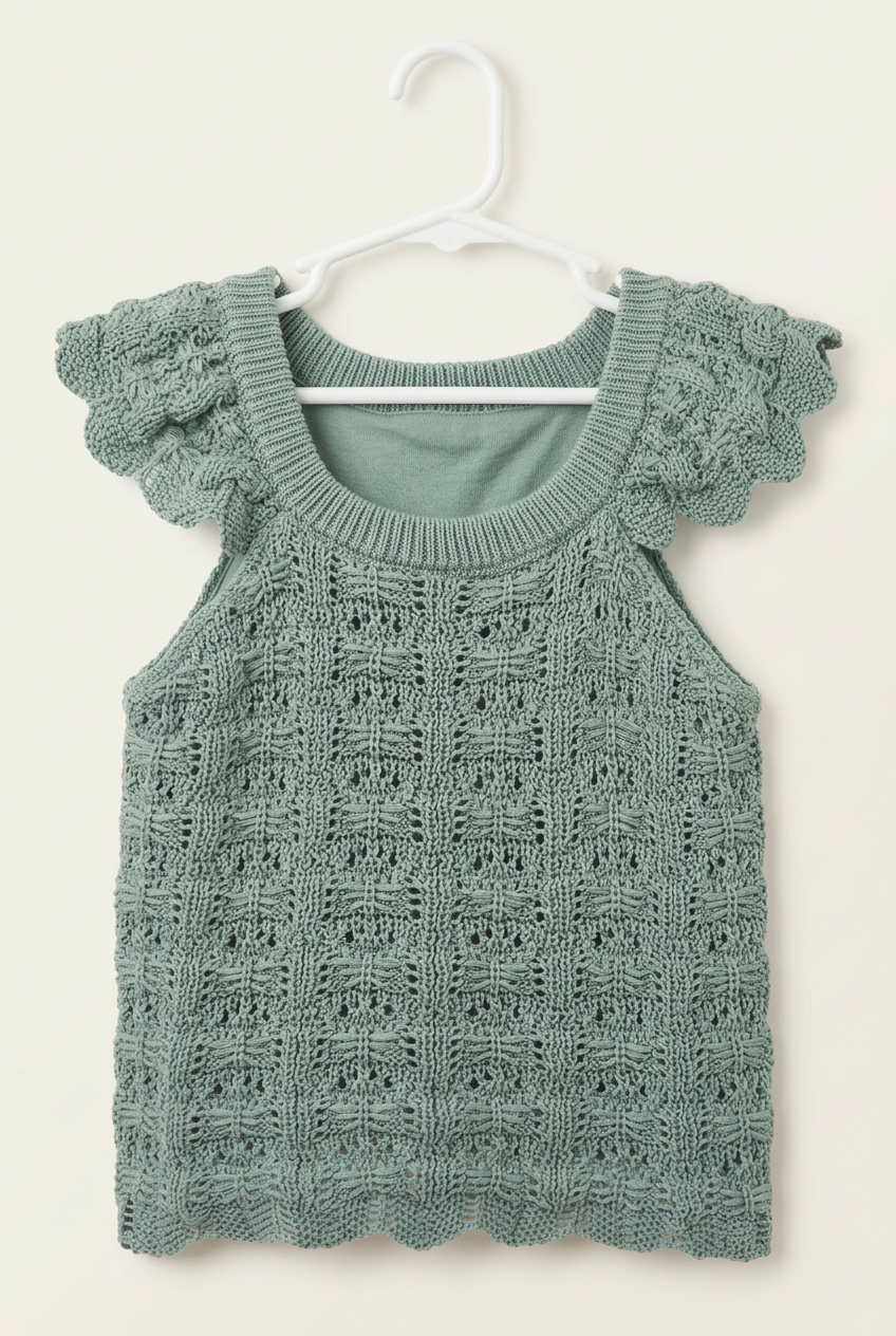 Jasmine-Teal Crochet Top & Skirt Set,
