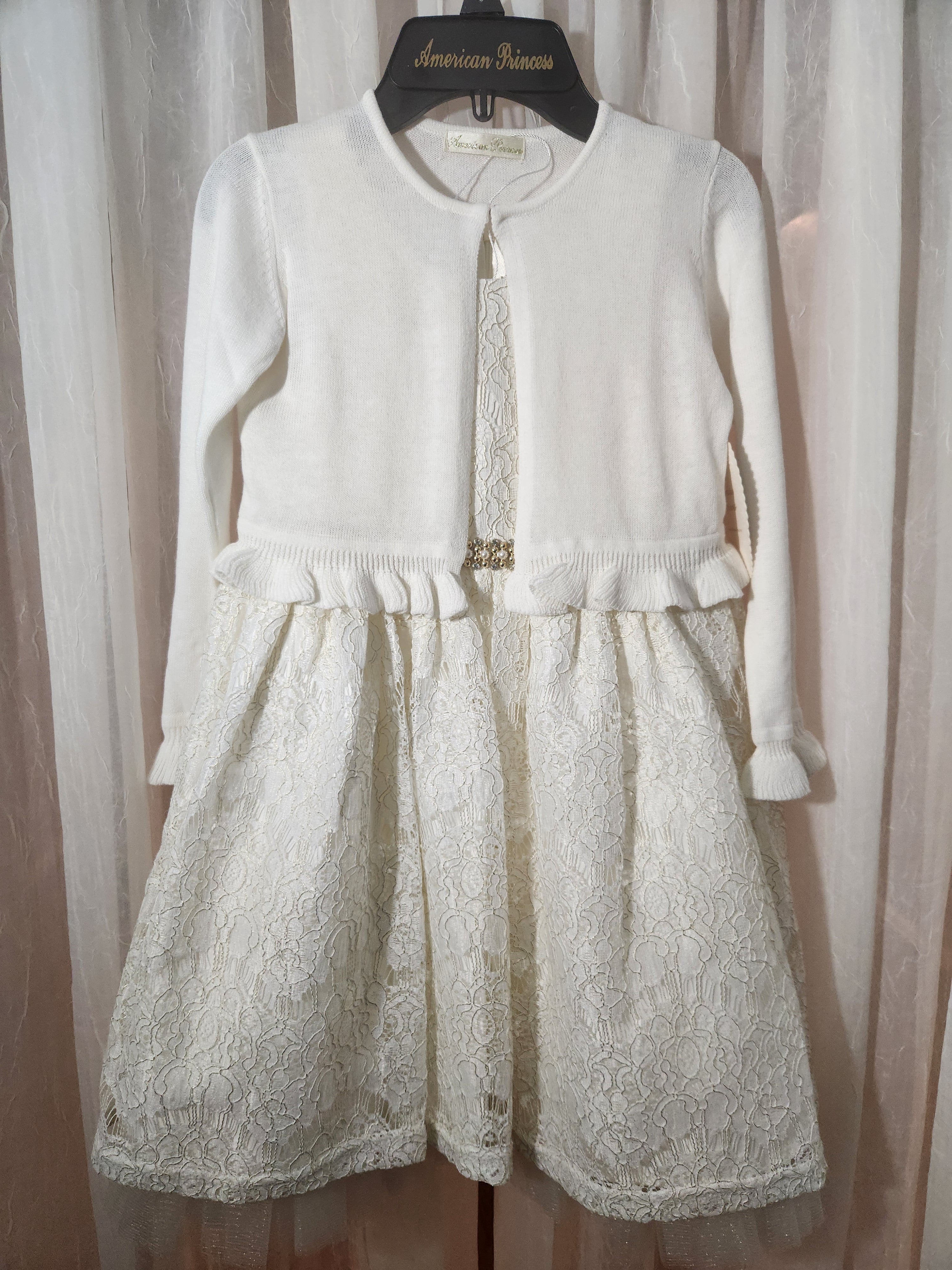 Jovial Jacquelyn (Various Sizes) Girl's Dress & Cardigan