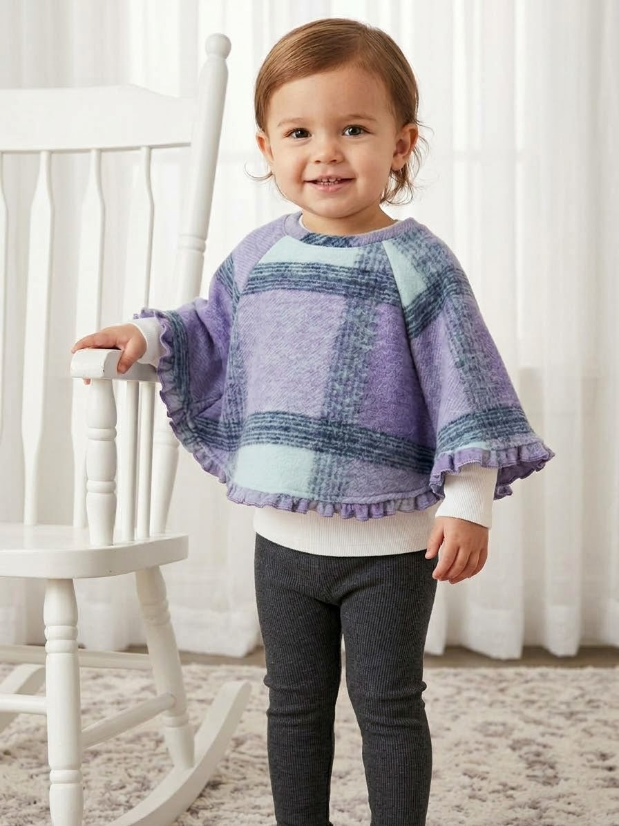 April-Girl's Poncho,Top, & Leggings Set, Size 24 mons