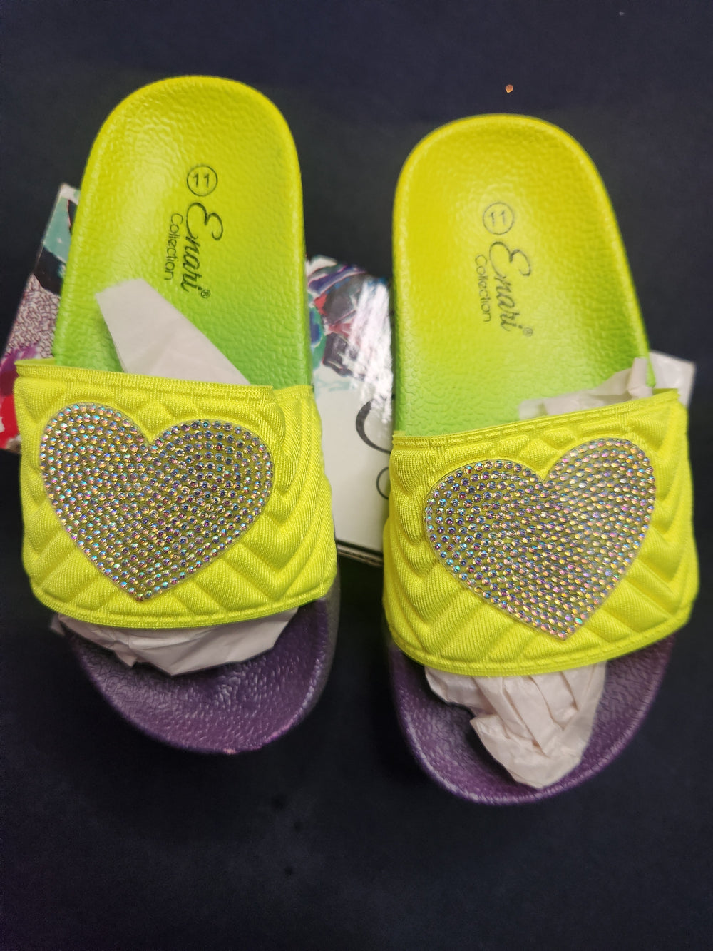 Blinged Athletic Slides