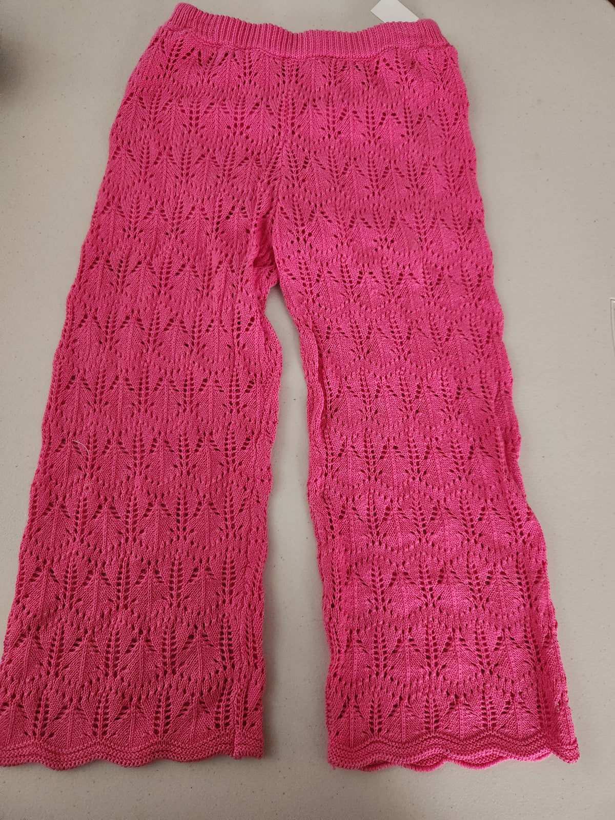 Erica-Pink Knit Pant Set (Size 6X) Matching Set