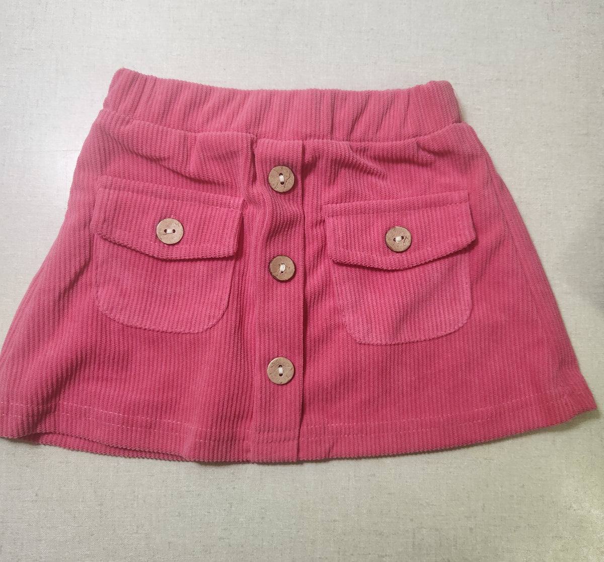 Miriam-Breast Cancer Awareness Girl's Gray/Pink Top & Skirt Set(S-2XS)