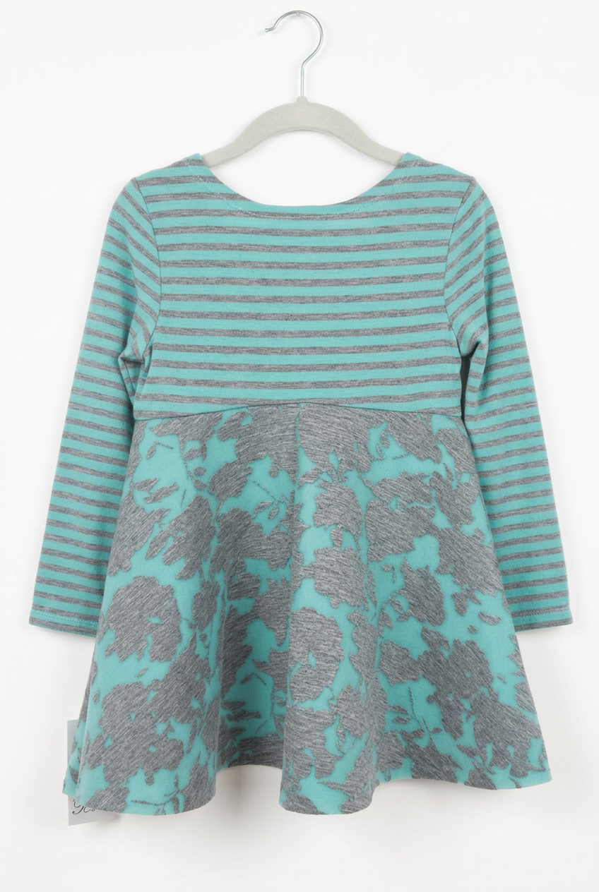 Tasha-Teal/Grey Flared Top & Legging (Size 4)