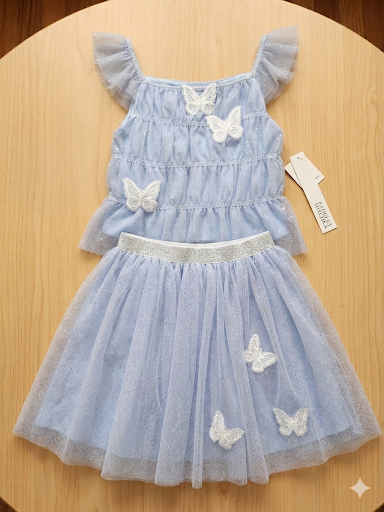 Whimsical Waverly (Size 8) Girl's Skirt & Top Set