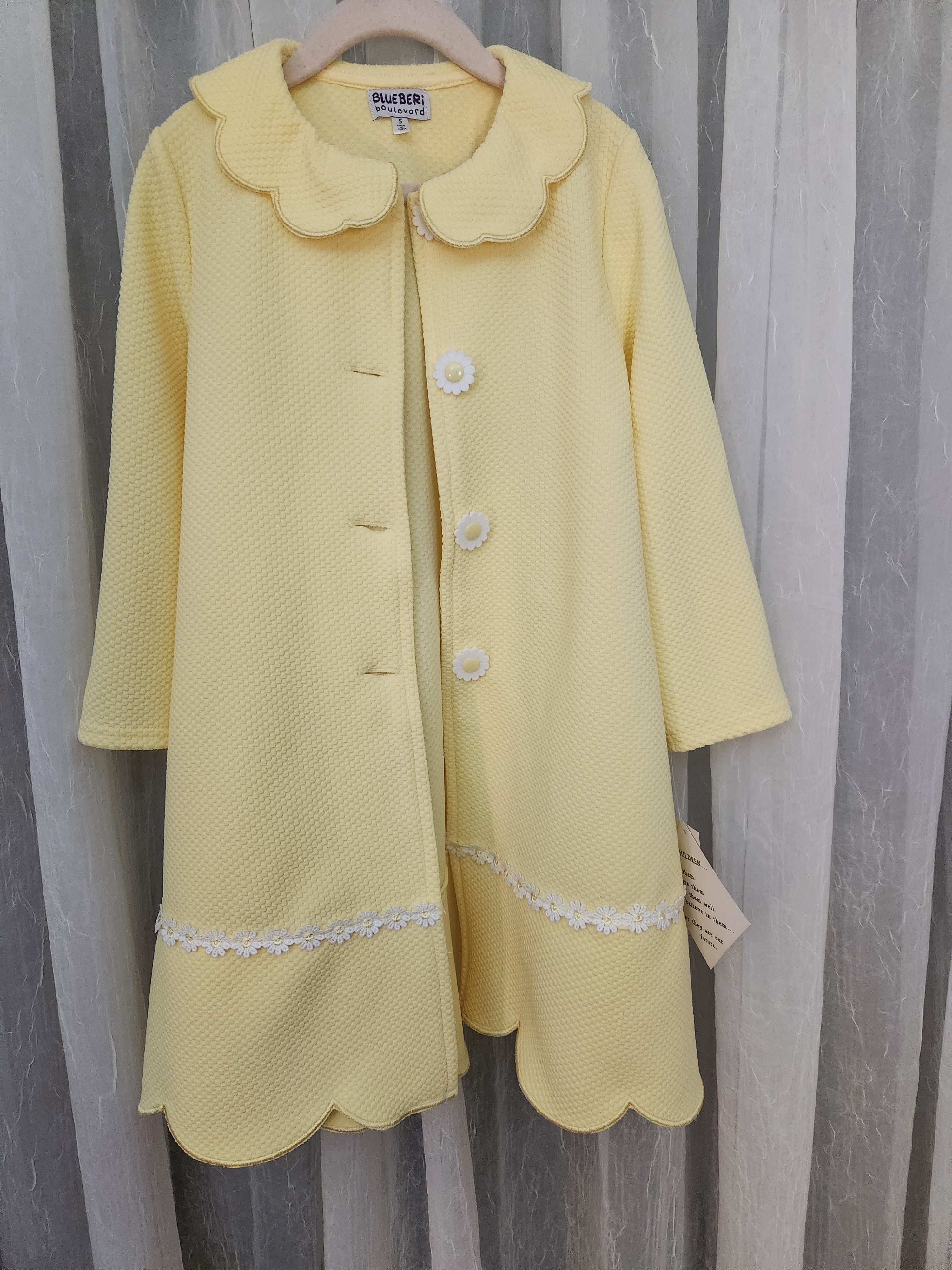 Blueberi Boulevard Stunning Daisy Yellow/White Dress&Coat Ensemble, Size 5, NWT