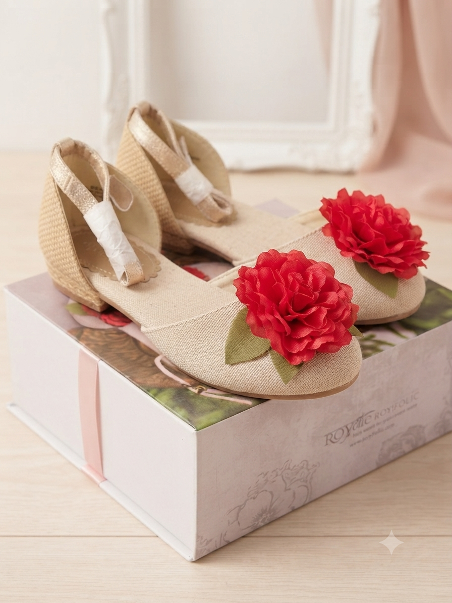 Fancy Faith Rose Toe Ankle Strap Dress Shoes