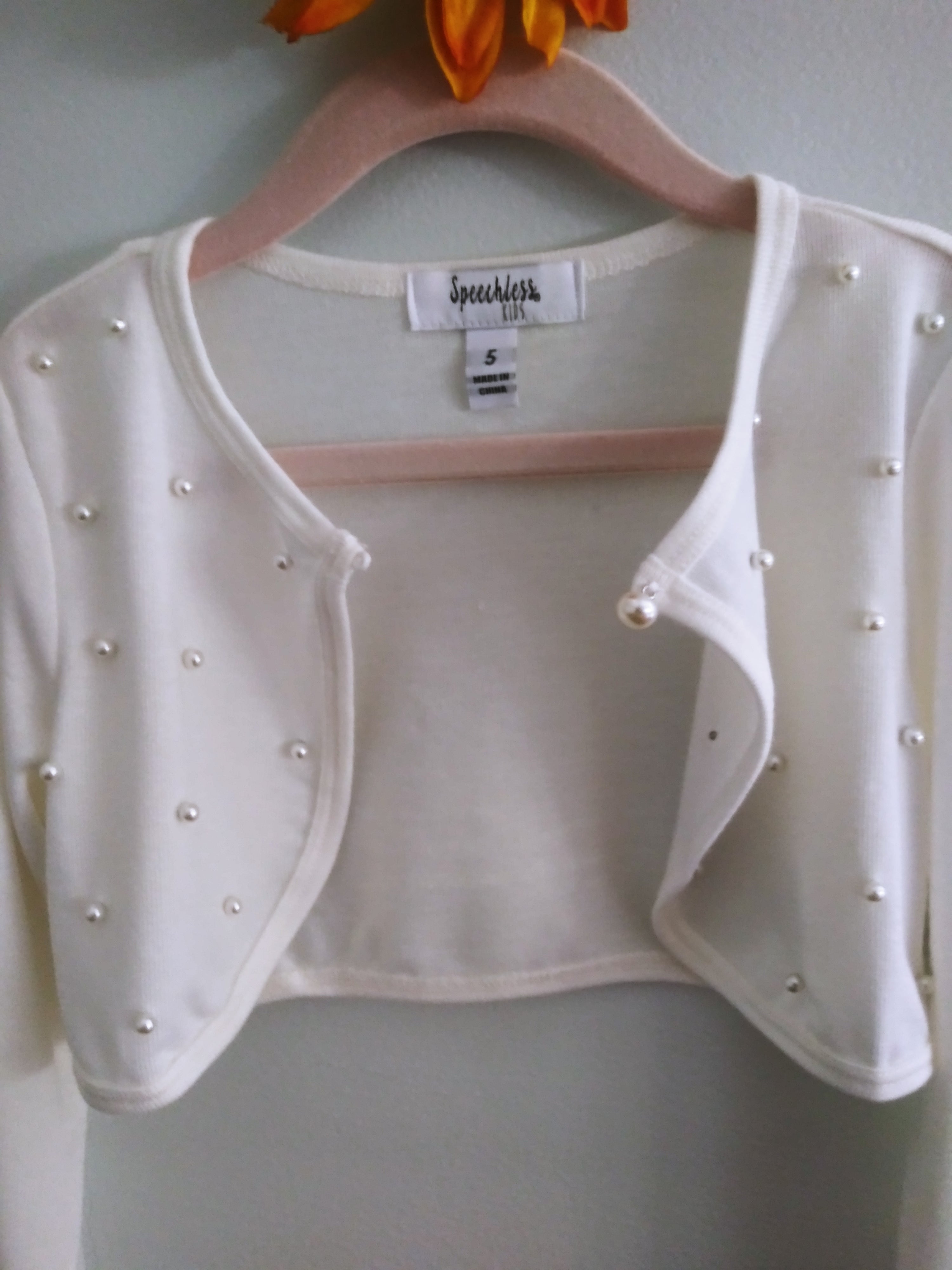 White Pearl Lilly (Size 5) Girls' Shrugs