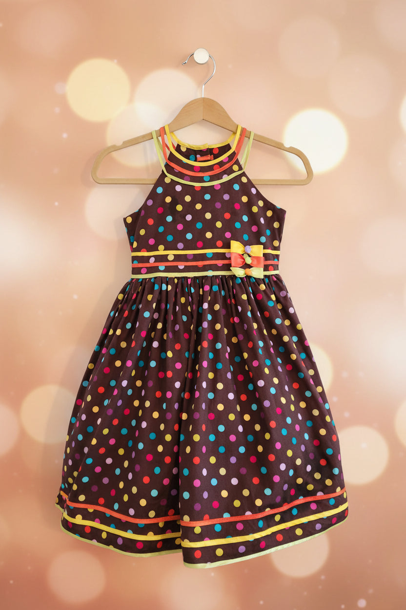 Rainbow Dot Robin (Size 8) Girl's Dress