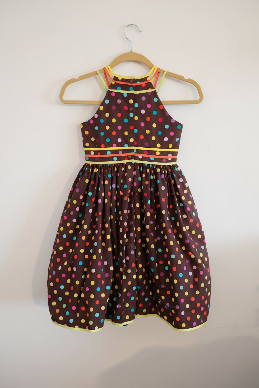 Rainbow Dot Robin (Size 8) Girl's Dress