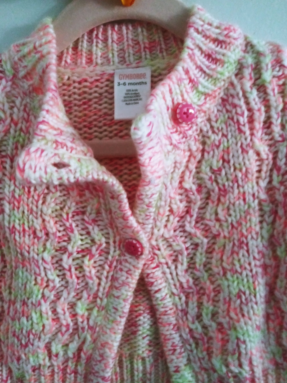 Pink Green Coverup Size (3/6 months) Girls Sweaters