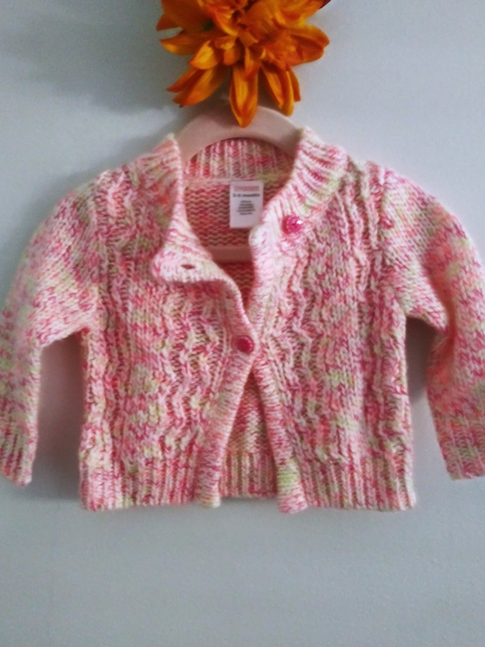Pink Green Coverup Size (3/6 months) Girls Sweaters