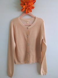 Tan Sparkle Love Cardigan (Various Sizes) Girls' Sweaters