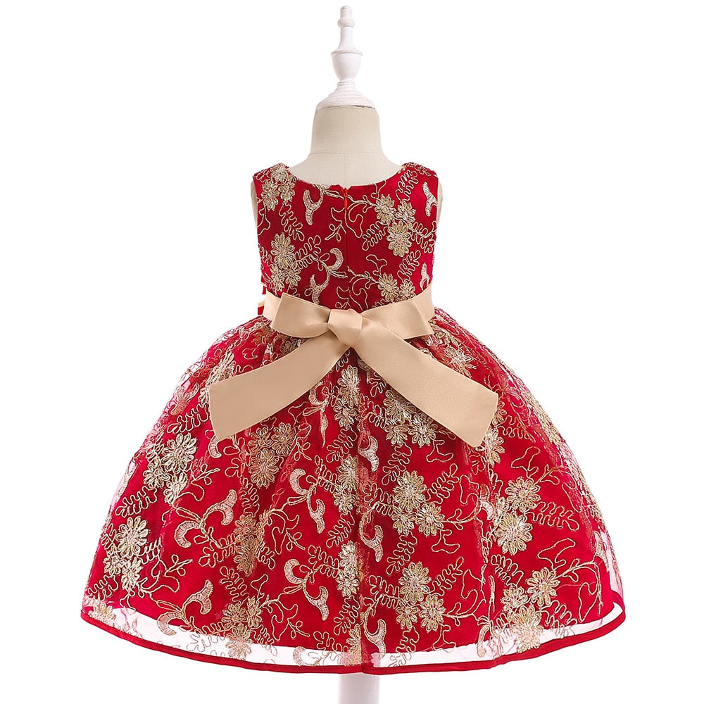 Apple Red Flower Girl Dresses